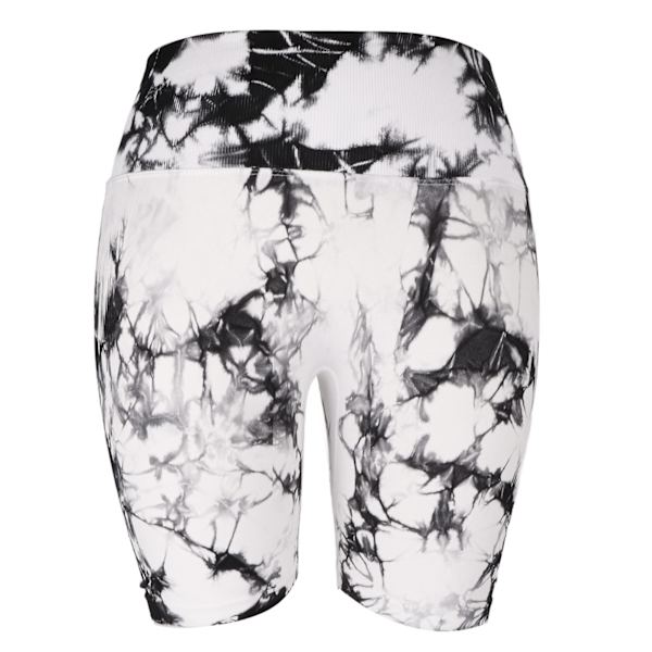 Yoga Shorts Tie Dyeing Bekväma Högmidjade Slim Fit Butt Lifting Yoga Shorts för Kvinnor M