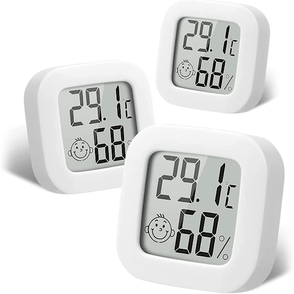 3 Stykker Mini Digitalt Indendørs Termometer Hygrometer Fugtighed Temperatur LCD Display Bluetooth Trådløs Sensor Termometer til Hjemmet, Kontoret, Digital Hy