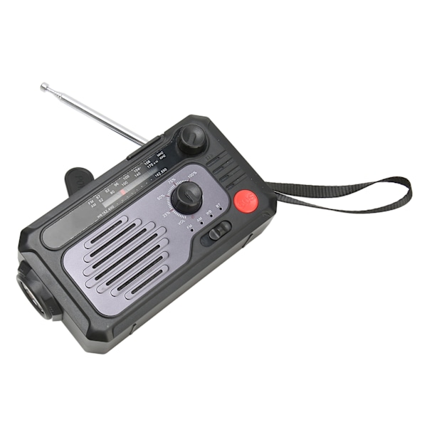 Håndsveiv værradio NOAA AM FM BT Type C lader nød solradio med lommelykt LED leselys SOS alarm