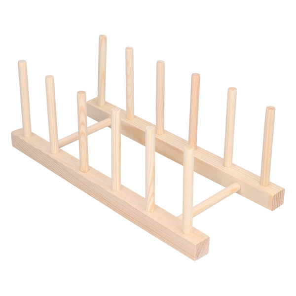 Bambudisk Tallrik Lätt Bärbar Miljövänlig Hållbar Tallrikställ i Tall 5 Galler 28cm