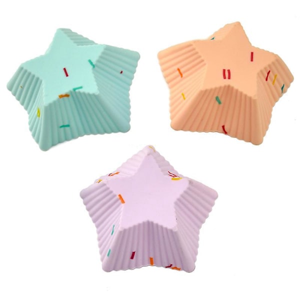 Gjenbrukbar Silikon Muffinsform, Matkvalitet Cupcake Bakebrett (12 Assorterte Farger)