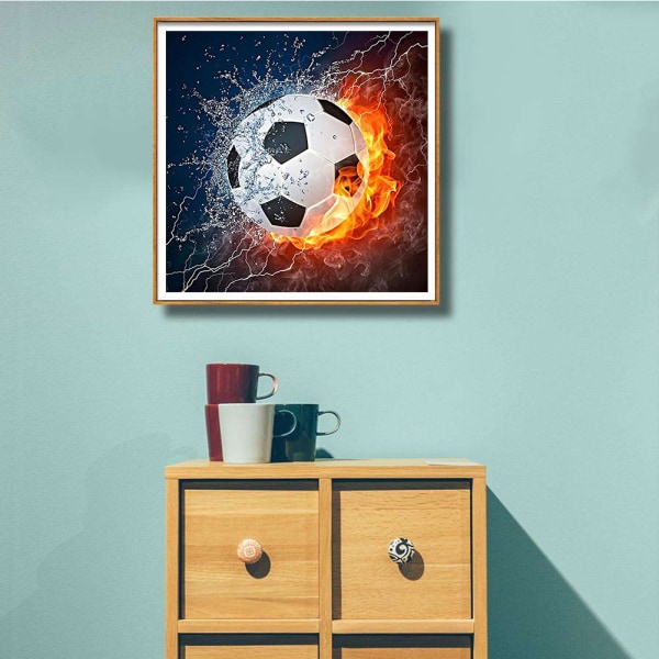 DIY Fotballmønster 5D Full Drill Diamantmaleri Broderi Malerier Bilder Kunst Håndverk for Hjem Veggdekor