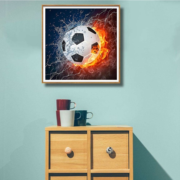 Gör-det-själv-fotbollsmönster 5D Full Drill Diamond painting Broderimålningar Bilder Konst Hantverk för hem Väggdekor