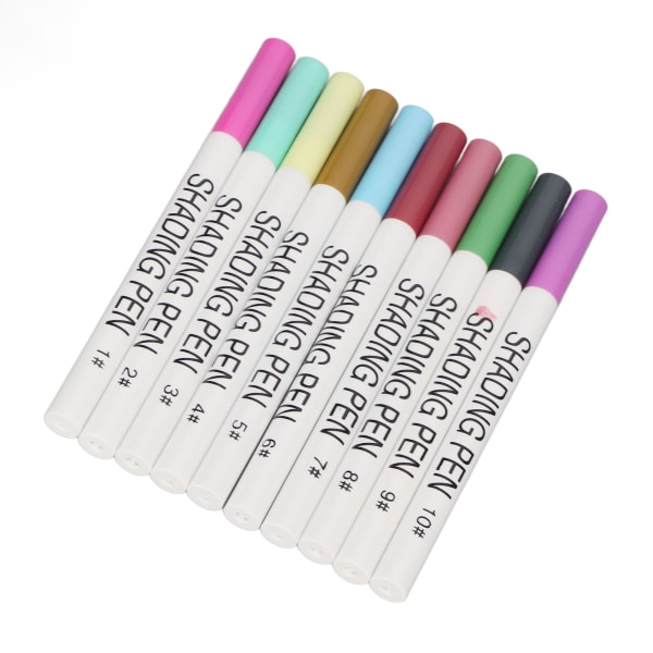 10 stk neglelakpenne assorterede farver Hurtigttørrende Bright Luster bærbare neglekunstpenne til hjemmesalon DIY