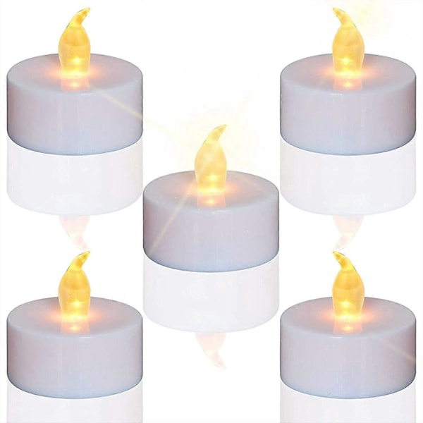 24-pack LED-ljus CR2032 Batterier Värmeljus Flamlösa Klara Flimrande 100+ Timmar Elektriskt Ljus, Dekorera Halloween (Varmgul (24 st))