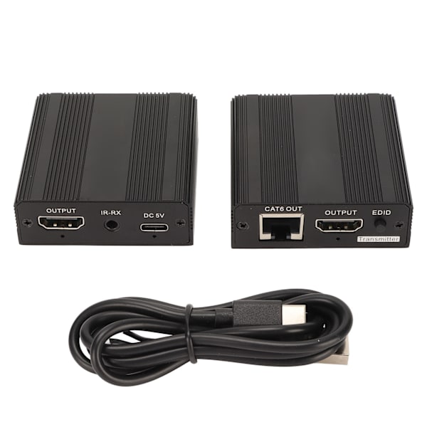 229ft HD Multimedia Interface Extender 5V 2A 1080P 60Hz Dobbelt skærm Samtidig visning Plug and Play Netværkskabel forlængelse
