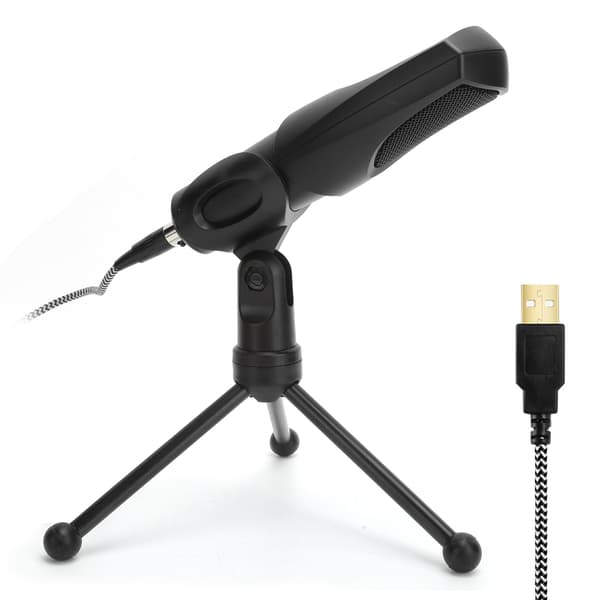 USB kondensatormikrofon med foldbart stativ til bærbar computer stemmechat liveudsendelse