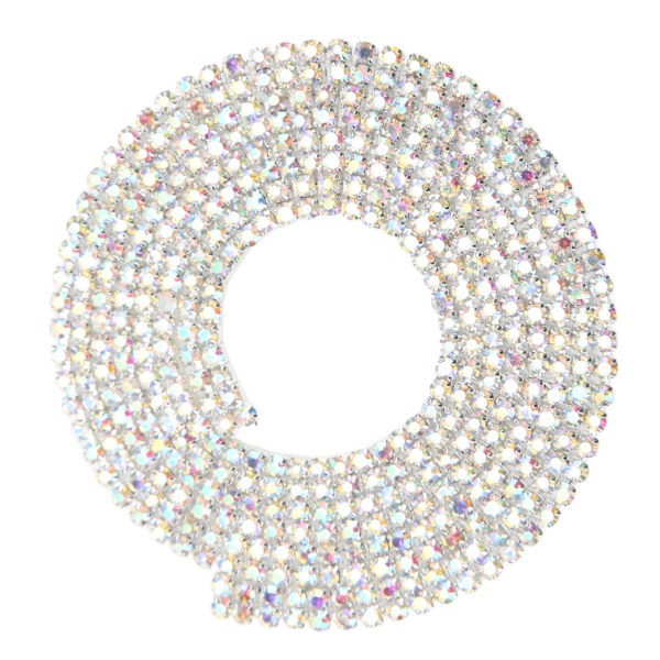 1 Yard 2 rader Lukk Rhinestone-kjede Høyglans 90 cm Lengde AB Rhinestone-kjede for DIY-smykker Bryllupskakedekorasjon