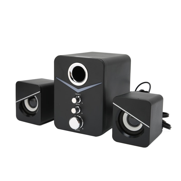 D‑221 Bluetooth datorhögtalare Deep Bass 2.1-kanals Mini Desktop-högtalare för bröllopsfest Svart