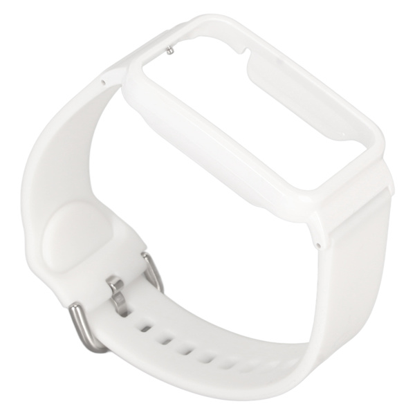 Watch med klockarmband med skyddande case, ersättande tillbehör Passar för Mi Band 7 Pro vitt och vitt case