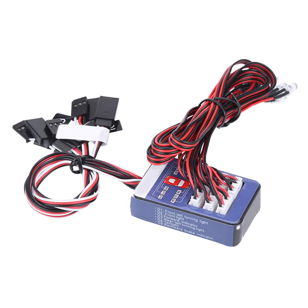 12 LED Lyssystem Kit Simulering Blinkende Lys for 1/10 1/8 RC Bil / Lastebil / Crawler
