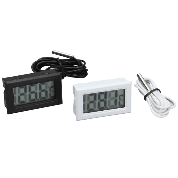 2st elektronisk digital termometer termostat temperaturmätare 2s uppdatering med sond (svart vit)