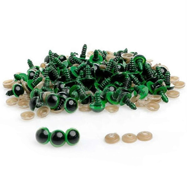 100 stk. 8-20mm Sikkerhedsøjne i Plastik til Teddybjørn Dukke Dyr Marionet Håndværk DIY Blå 14mm