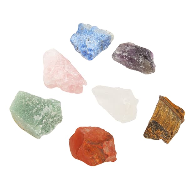 7 stk. Chakra Sten Sæt 7 Farver Farverige Rå Chakra Sten Krystal Sten Sæt til Healing Meditation
