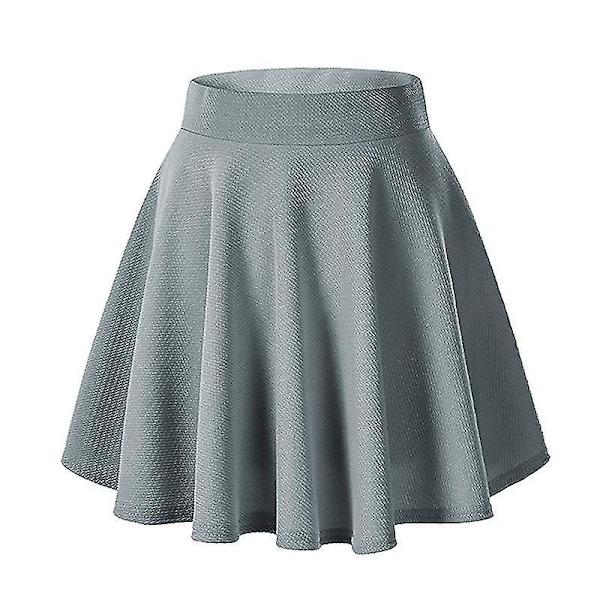 Allsidig Stretchy Casual Kort Skjørt for Kvinner - Perfekt for Sommerens Daglige Bruk 2XL Grå