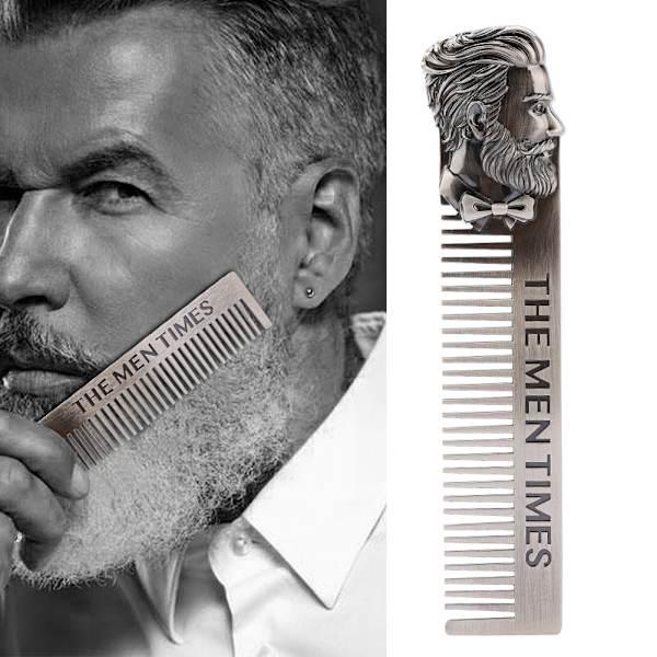 Gentleman Shape Rustfritt stål bærbar lommeskjegg Barbering Kam bart hår
