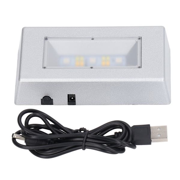 LED Display Base Multi Mode Lighting Silver Rektangulär LED-ljusdisplaybas med USB-kabel för smyckeskristaller