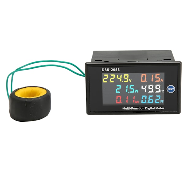 AC Meter Enfaset LCD Digital AC Panel Meter Spænding Strøm Frekvens Amp Watt Power Monitor AC200-450V 0,00-110,0A