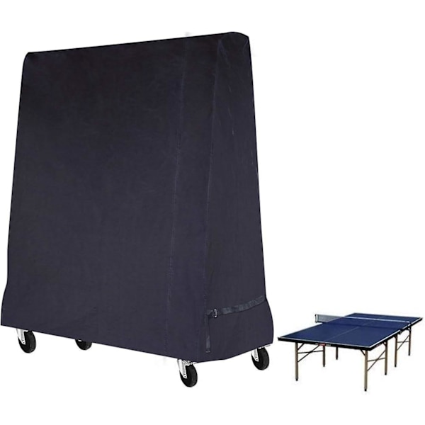 Ping-Pong Bordovertræk (Bordtennis) Vandtæt til Indendørs og Udendørs Brug, Sort, 185 x 70 x 165 cm