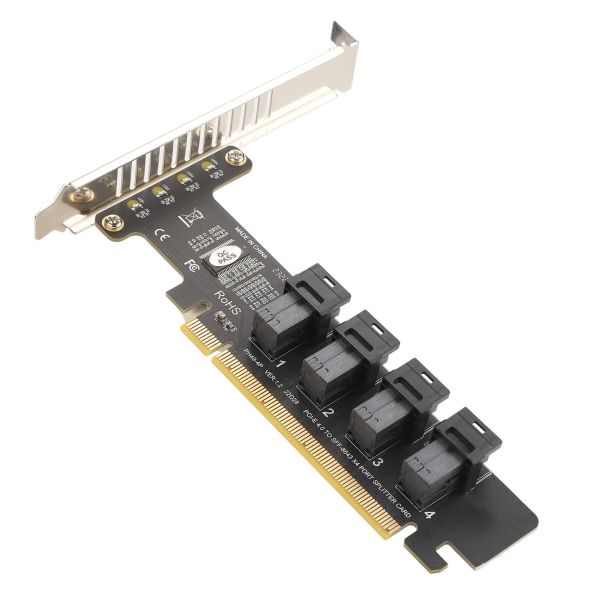 PCIE–U.2-sovitinkortti PCIE X16–4-porttinen U.2 NVME SFF8643 SFF8639 PCIE jaettu laajennuskortti LED-ilmaisimella