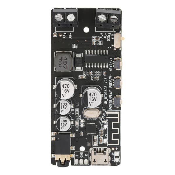 DIY Bluetooth-mottakermodul Stereo 2x5W Bluetooth 5.0 Forsterkerkort med 3,5 mm hodetelefonplugg