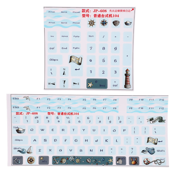 2 stk Keyboard Stickers Universal Slidfast Ridsefast Frosted Process Mekaniske Keyboard Stickers Keycaps Stickers