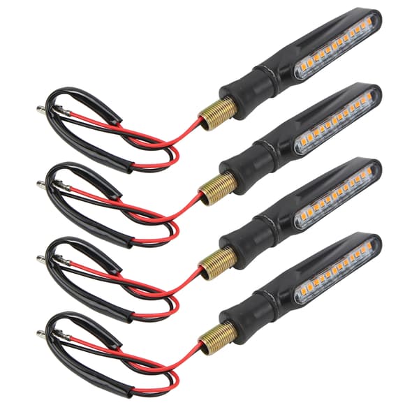 4 stk. Motorcykel LED Blinklys Kørelys Flydende Forreste Bageste Indikatorer 12V Gul