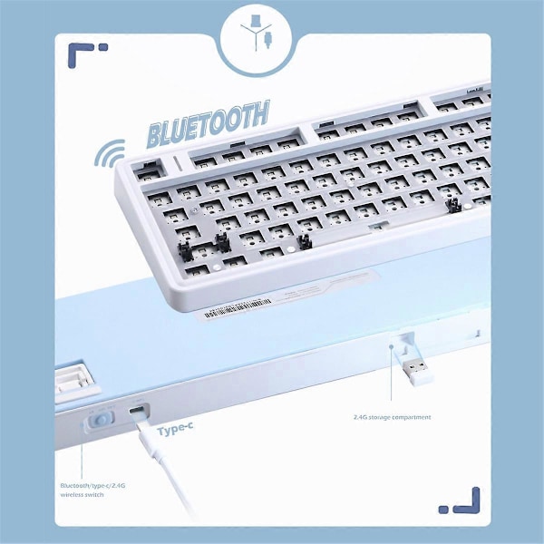 LS01 Mukautettava mekaaninen näppäimistöpaketti Hot-Swappable Bluetooth 2.4G