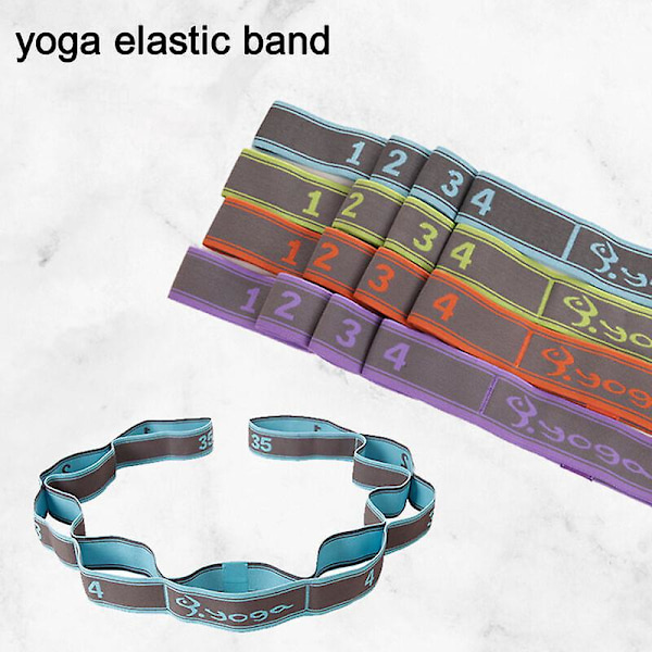 Lila 9 Segment Fitness Yoga Elastiskt Bälte Dans Yoga Hjälpmedel Stretching Bälte Sport Spänningsbälte Formande Yoga Krysantemum Rep - Hjälper till att Förbättra Flexibiliteten