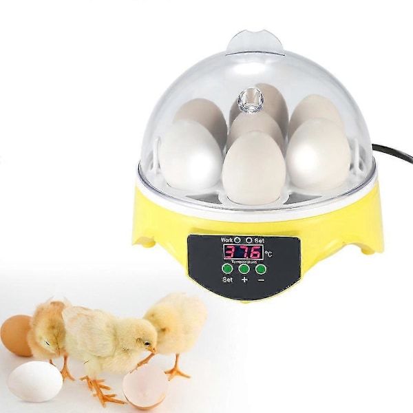 7 Æg Mini Digital Æg Inkubator Rugemaskine Æg Udklækning Maskine ZD B2U