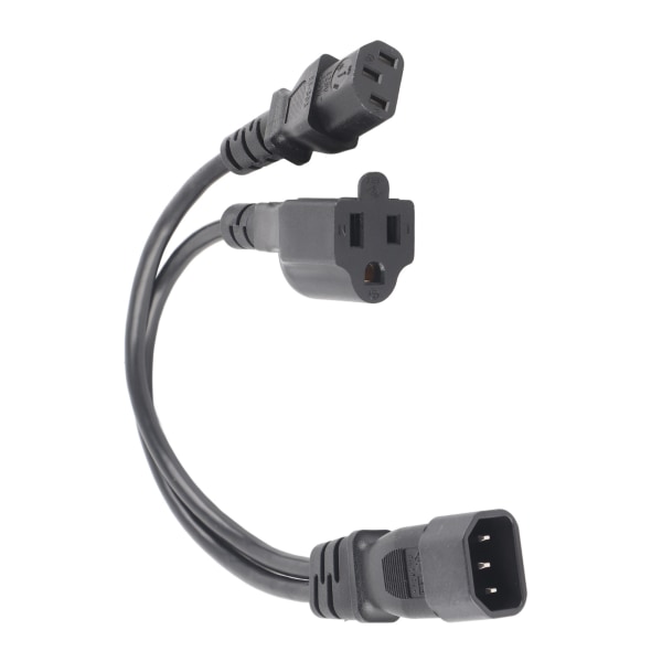 C14 han til C13 Nema 5-15R hun Y splitter strømledning 1 i 2 ud 10A 250V vandtæt strømforlænger adapterkabel