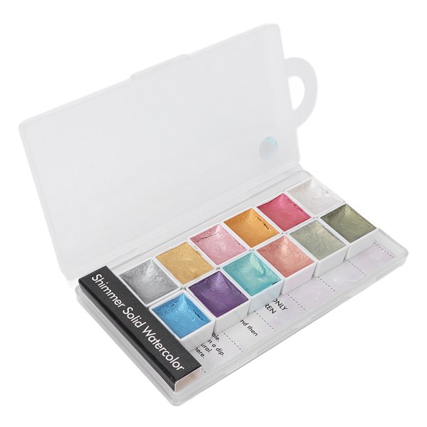 Solid Nail Watercolor Paint Set 12 färger Päron Lized Portable Pigment Set för nagelkonstnärer nybörjare