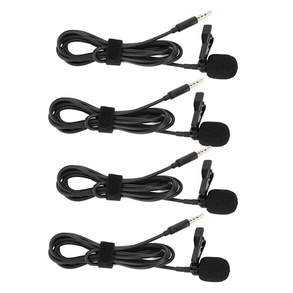 4 st Lavalier Clipon Mikrofon MIC Mobiltelefon Inspelningsutrustning 3,5 mm Gränssnitt (3,5 mm gränssnitt)
