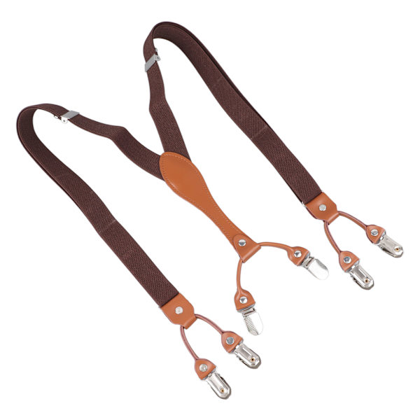 Herre suspensjon dobbeltlags justerbar elastisk Komfortabel Heavy Duty sele for menn Mørk kaffe for menn