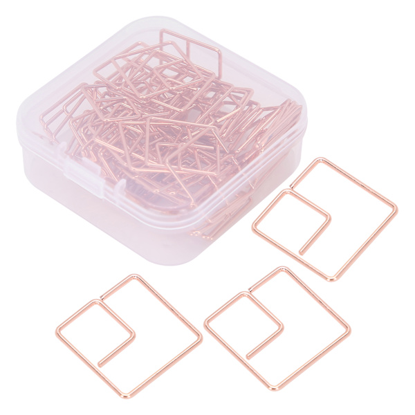 Papirclips i jern til kontor, firkantet dokumentbogmærke, markering, clips, kontorartikler