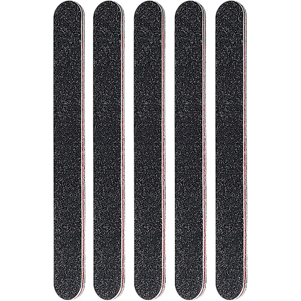 5-pack Professionella Nagelfilar, 100/180 Dubbelsidig Nagelfil, Naturlig Akryl Gel Nagelkonst Fil för Manikyr