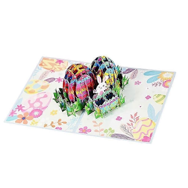 1 Set Påsk-tema Grattiskort 3D Påskvälsignelsekort Påskägg Kanin Grattiskort