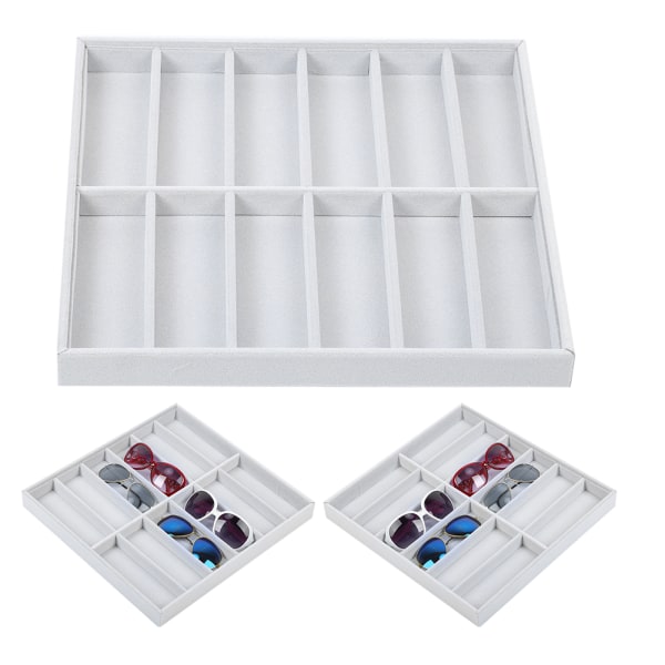 12 Grids Solbriller Opbevaringsboks Briller Case Organizer Smykker Display Container