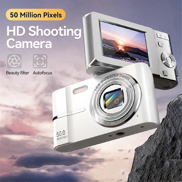 2,4 tommer 50MP 16x Zoom Videoopptaker Kamera Rosa