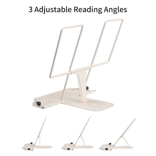 Bokstöd för läsning, Bokstöd för kök, Justerbar metallhållare för skrivbord Lärobok Material Tablet Bokstöd för display (Beige)