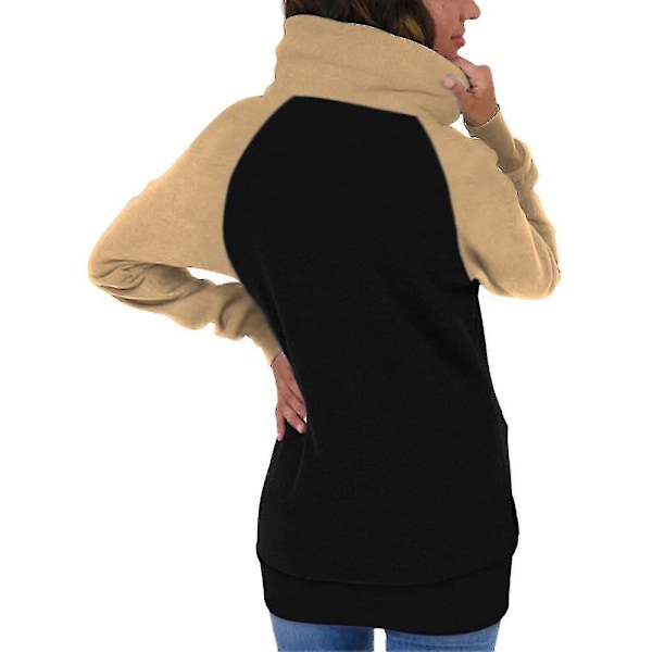 Värilohko Huppari - Naisten Rento Täyspitkä Vetoketjullinen Huppari Taskuilla 5XL Khaki