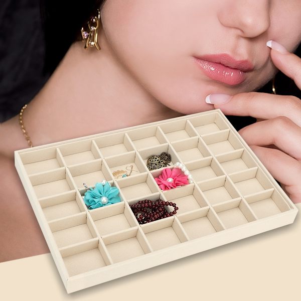 Smykker Display Opbevaringsæske Armbånd Halskæde Ørering Container Organizer (30 Grids Bakke)