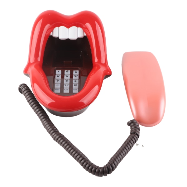 AR-5056 multifunksjonell rød stor tungeform telefon Skrivebordstelefon hjemmedekorasjon