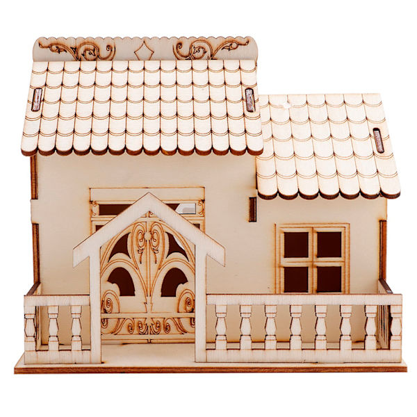 Miniatyr Villa Pengar Mynt Förvaringslåda Spargris Husmodell Heminredning (Triangulär Grind)