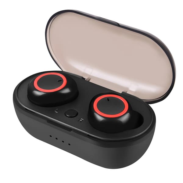 TWS Mini Bluetooth trådlösa hörlurar Magnetisk laddning Binaurala samtal Sport hörlurar Svart