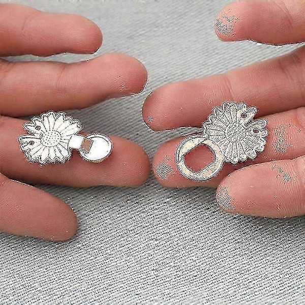 Gjenbrukbare Metallknapper Perle Snap Festeknapp Bukseknapp Uttrekkbar Knapp Sy-på Spenner For Jeans Perfekt Passform Reduser Midje Hvit Katt 3 stk