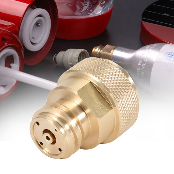 Messing CO2-adapter udskiftningstankbeholderkonvertering (guld)
