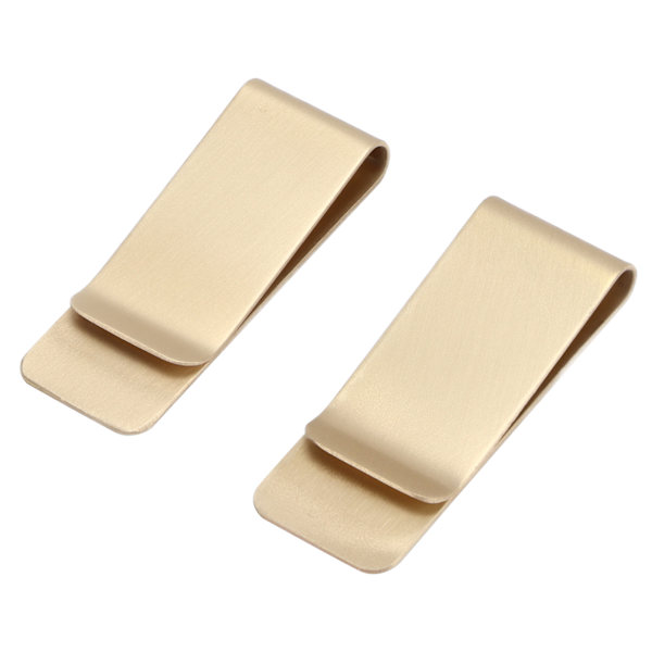 2 st metallpengaclips i rostfritt stål, specialformade miniplånböcker, kreditkortshållare för män (guld)