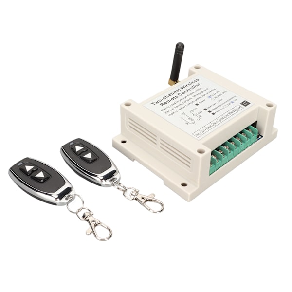 Trådløs fjernbetjeningskontaktrelæ 2CH Controller Modtager Sender 433Mhz 30A DC12V-36V