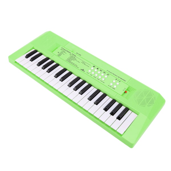 Elektroniskt piano keyboard barn 37 tangenter keyboard piano pedagogiskt instrument leksak med mikrofon grön